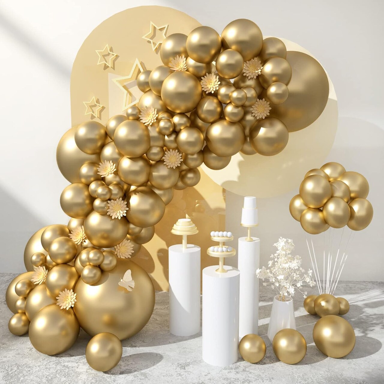 Metallic Gold Party Balloons - 100 Pcs 5/10/12/18 Inch Balloons Helium Quality Latex Balloons As Birthday Party Balloons/Graduation Balloons/Valentines Day Balloons/Baby Shower/Wedding